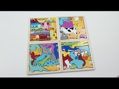 Educational 3D Wooden Custom Printed Puzzles Creative Animal Theme