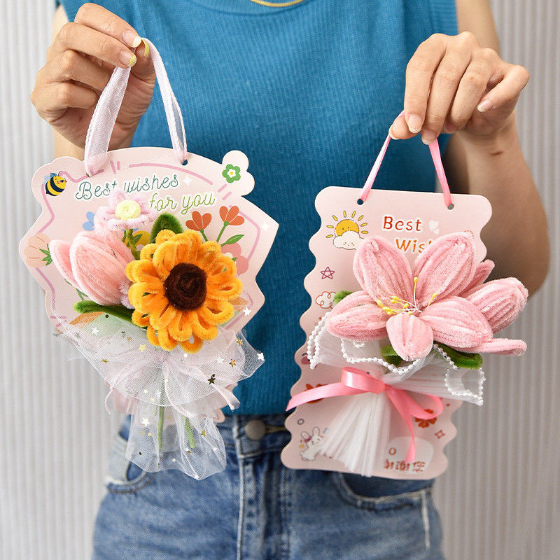 Digital Printing Creative Flower Greeting Cards Blank Inside For Personal Messages Paper Features Printing