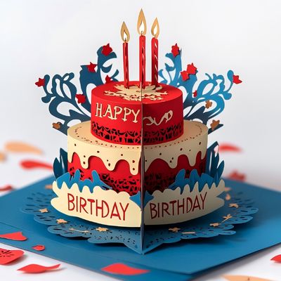 Good price 3D Birthday Cake Shaped Exquisite Various Designs for Modern Creative Greeting Cards Creative and Modern online