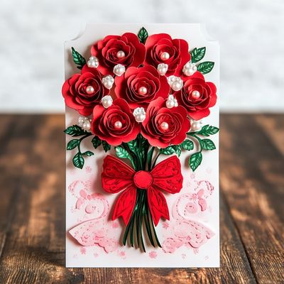 Good price Rectangular Unique Wholesale Exquisite Kraft Paper Dry Flower Greeting Cards Envelope Included for B2B Requirements online